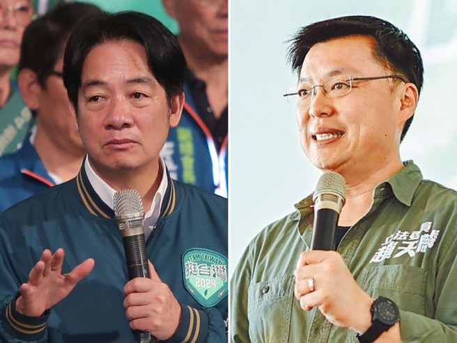 民进党主席、总统参选人赖清德（左）日前替寻求连任的民进党高雄市立委赵天麟（右）站台。（合成图／中时资料照）