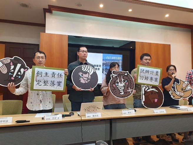 保育人士指出，2017年零扑杀法案上路之后，这个问题的恶化速度已经快到失控，遭犬猫攻击的野生动物死亡率更高达8成，强调全面禁止喂食才是减少游荡动物最有效的方法。（李柏澔摄）