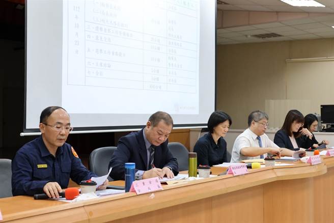 新北檢察長余麗貞偕同新北市警察局廖武訓等人，前往三重警分局辦理選舉查察工作會議，並慰勉員警辛勞。（三重警分局提供／蔡亞樺新北傳真）