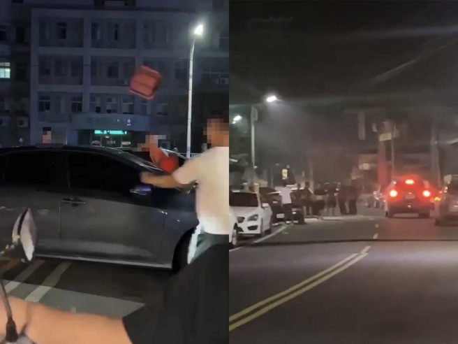 東港華僑市場2家代煮業者因嫌隙糾紛，23日深夜相約在東港區漁會大樓前談判，雙方一言不合隨持棍棒砸車，案經警方漏夜追查後24日逮獲14人，訊後依妨害秩序、傷害、毀損罪嫌送辦。（警方提供／謝佳潾屏東傳真）