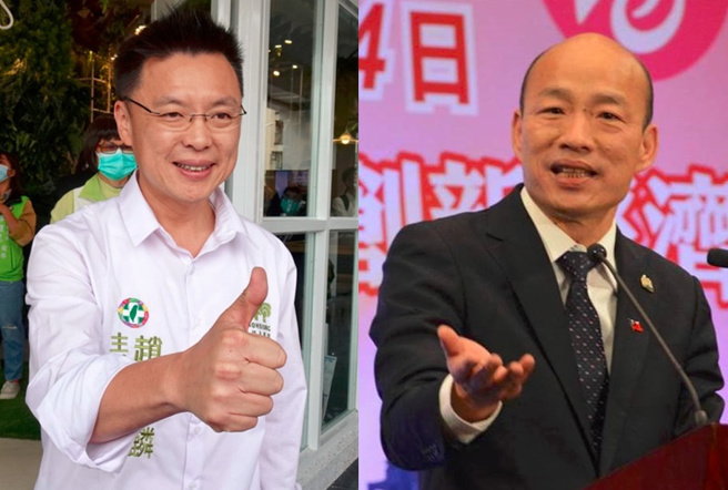 赵天麟(左)东京偷情故事身体力行，将韩国瑜曾喊出的爱情摩天轮概念付诸实现。（合成图／中时资料照）