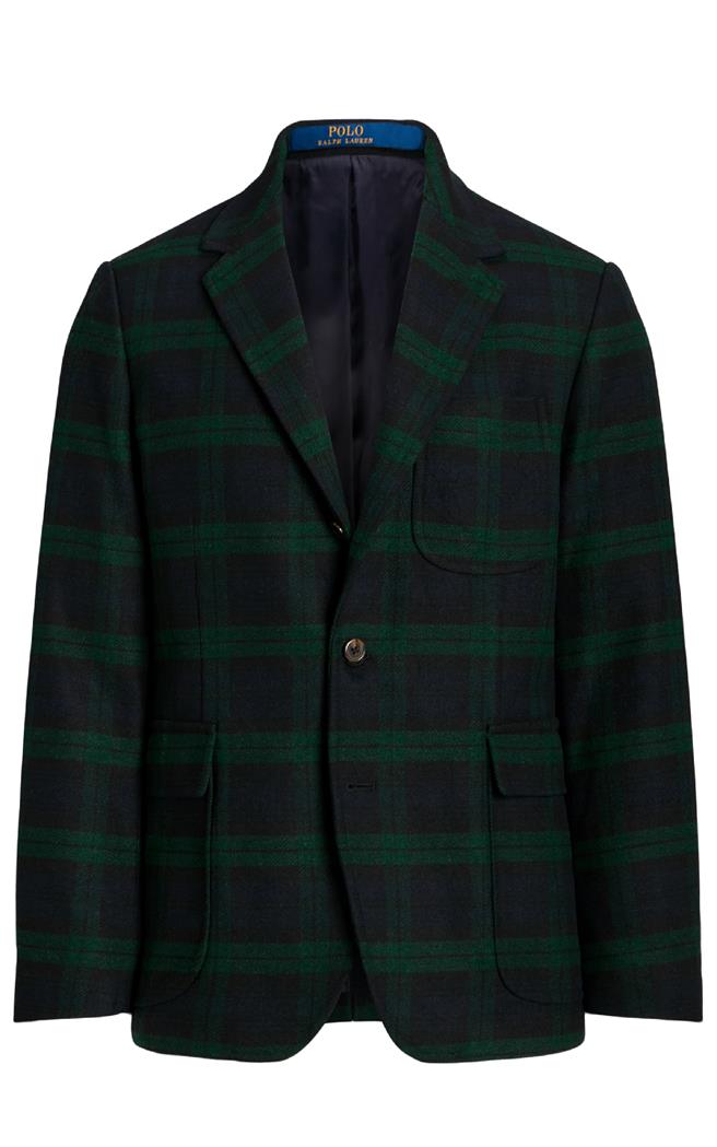 Polo Ralph Lauren 格纹单排金扣西装外套，1万9880元（Polo Ralph Lauren提供／林欣仪台北传真） 