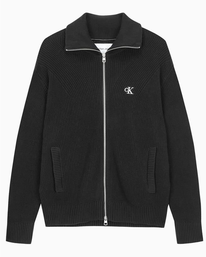 Calvin Klein 标志罗纹开襟外套，7580元。（Calvin Klein提供／林欣仪台北传真） 