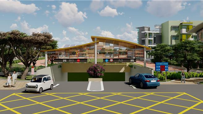 台南市安南区「九份子国中小地下停车场」示意图。（台南市交通局提供／曹婷婷台南传真）