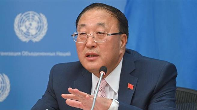 张军：安理会必须用清晰、明确的语言要求以巴立即停火。（大陆常驻联合国代表团资料照）