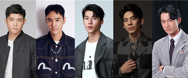 王柏傑（左起）、阮經天、許光漢、林柏宏、吳慷仁為今年金馬最佳男主角入圍者。（金馬執委會提供）