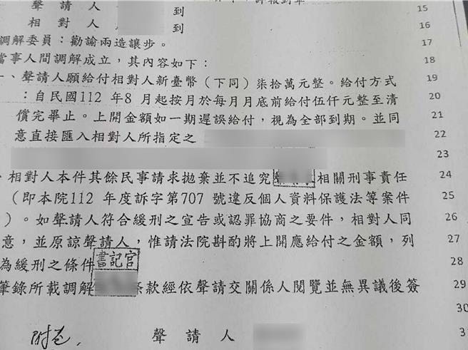 被告黄女愿意赔偿告诉人70万元，并以每月给付5000元的方式至清偿完毕。（孙英哲摄）