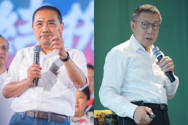 国民党总统参选人侯友宜（左）跟民眾党总统参选人柯文哲（右）的合作陷入僵局。（合成图／取自侯友宜、柯文哲脸书）