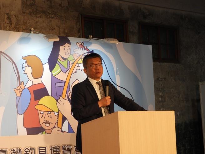 立法院蔡其昌副院長開幕致詞說釣魚是友善海洋重要的教育方式之一，亦是邁向海洋國家非常重要的目標（圖片來源：海委會海保署提供）
