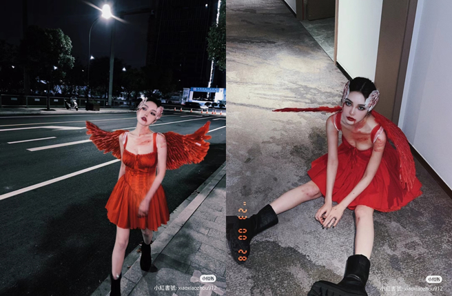 网美周扬青今年万圣节仍变装参与。（图／周扬青小红书）