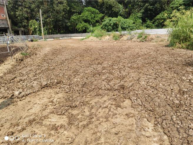 高市府環保局28日派員到樹德科大旁大排沿線稽查，發現燕巢區某畜牧場牛糞露天曝曬，違反廢棄物清理法第36條規定，環保局將對畜牧業者裁處6000元到300萬元罰鍰。（高市府環保局提供／洪浩軒高雄傳真）