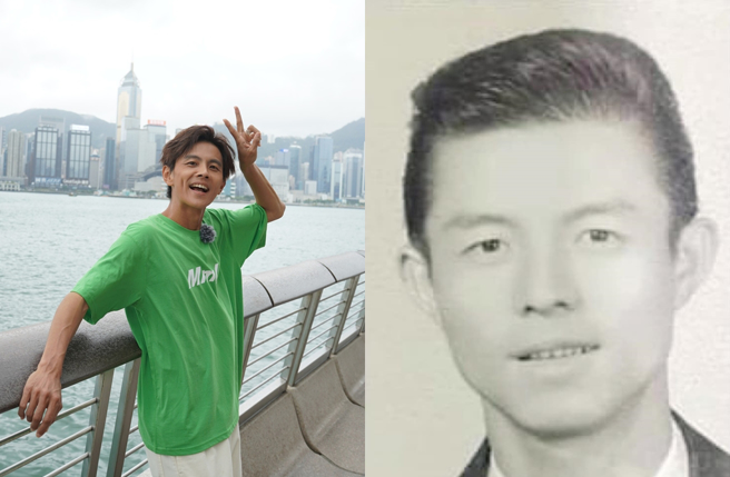 杨绣惠晒爸爸「阿西」年轻照，意外撞脸阿翔。（图／翻摄自杨绣惠、浩角翔起笑一个 官方粉丝专页脸书）