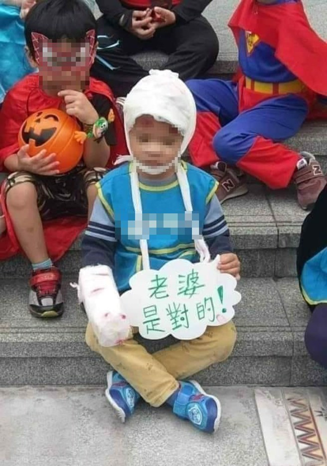 万圣节变装，最让父母头痛，网路一张变装照片PO出，大家纷纷说是今年的第一名。（翻摄爆废公社二馆）