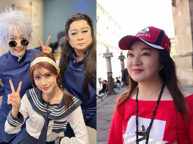 邰智源cos《咒术迴战》，遭指撞脸白冰冰（右），效果十足。（图／翻摄自邰智源IG）