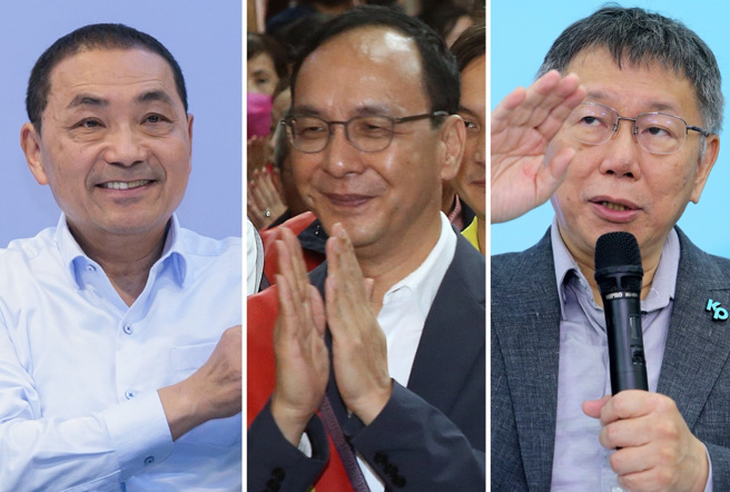 國民黨主席朱立倫（中）、民眾黨主席柯文哲（右）以及國民黨總統參選人侯友宜（左）31日深夜密會，引發各界關注。（合成圖／中時資料照）