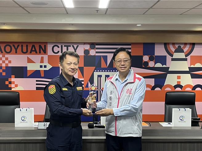 交通警察大队的推动「智慧警政AI科技精准执法」，荣获改善交通类优等。（陈梦茹摄）