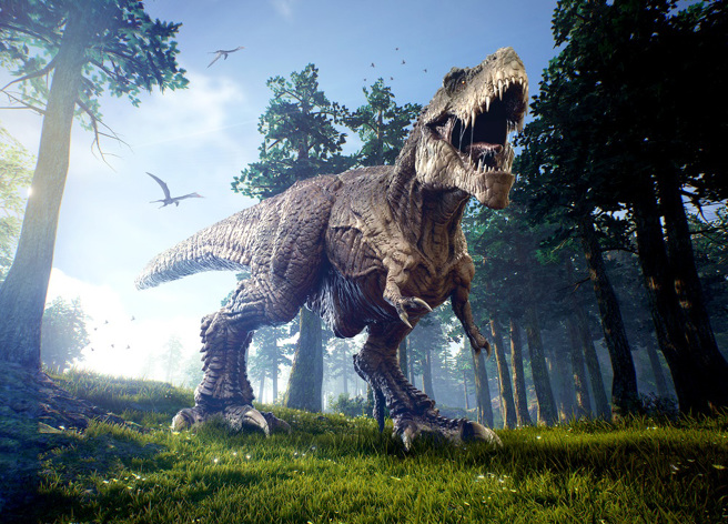 最新研究显示，小行星撞地球引发的细尘遮蔽阳光，导致植物无法行光合作用、食物链崩溃，可能才是恐龙灭绝的主要「杀戮机制」。（示意图／shutterstock）