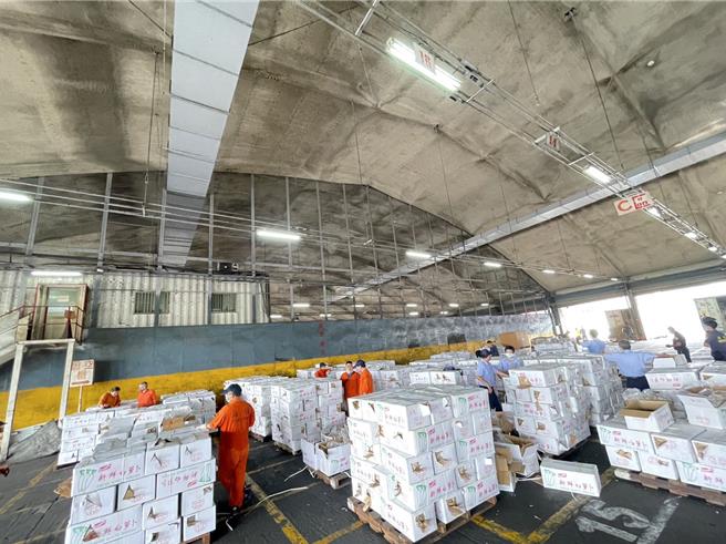 以「箱中箱」方式夹藏大量蒜头和香菇丝。（翻摄照片／洪靖宜高雄传真）