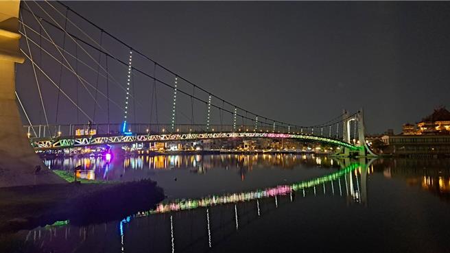 桃园市龙潭观光大池吊桥将自6日起封桥整修至年底。（观旅局提供／蔡明亘桃园传真）