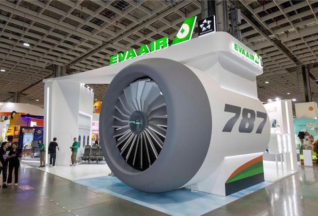 「2023年 ITF台北国际旅展」长荣航空展区以波音787梦幻客机为主题。（图／长荣航空）