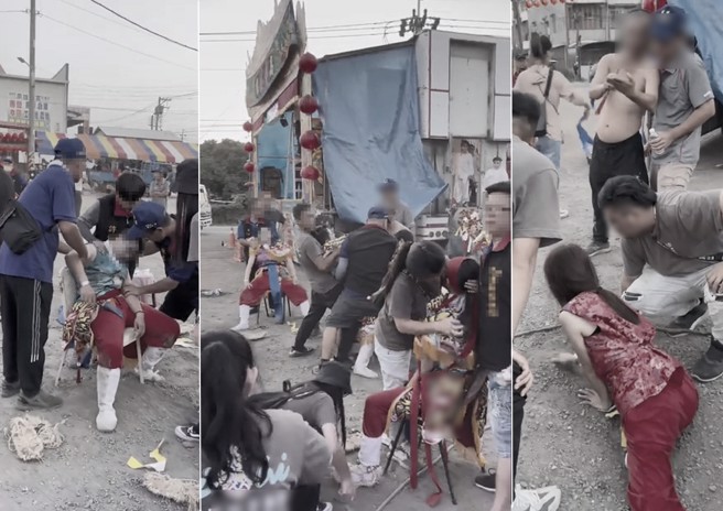 女子官将首团体，当天出现失控状况。（翻摄画面）