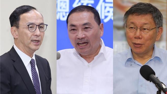 侯友宜（中）、朱立伦（左）、柯文哲（右）日前为政党协商进行私下密谈。（中时资料照合成）