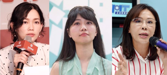 台北市第四選區(內湖南港)立委選舉三腳督，民進黨現任立委高嘉瑜(中)遭遇台灣基進吳欣岱(左)分裂綠營選票，國民黨李彥秀(右)穩定領先。(合成圖/資料照)