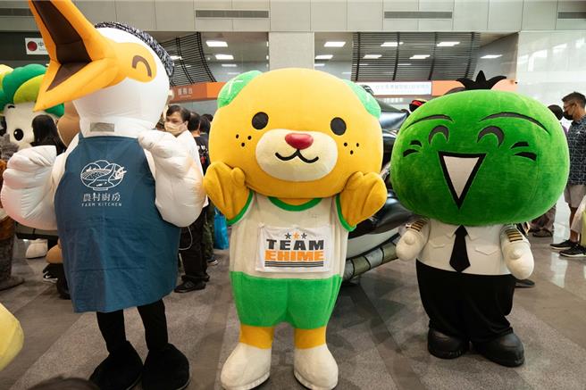 愛媛縣吉祥物「蜜柑狗狗」5日將現身吉祥物大遊行。(ITF台北國際旅展提供)
