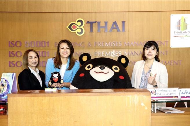 高市觀光局長高閔琳及高雄熊與觀光署駐泰辦陳憶婷主任於泰航合體開始拜會行程。（柯宗緯翻攝）