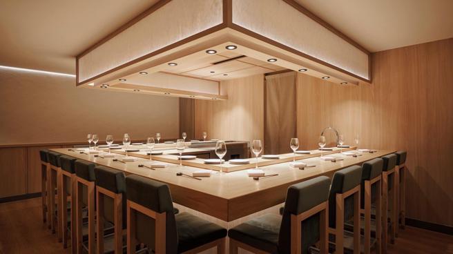 新光三越台北天母店初魚鮨規劃1間包廂、座席14位，11月已正式營運。（新光三越提供）