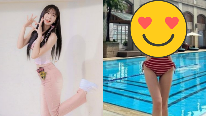 安芝儇南台湾游玩，辣晒泳池比基尼照。（图／翻摄自IG @wlgus2qh）