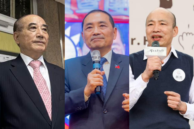 李乾龙表示，针对2024选战，王金平（左）、韩国瑜（右）都为侯友宜(中)出力了。（合成图／脸书、中时资料照）