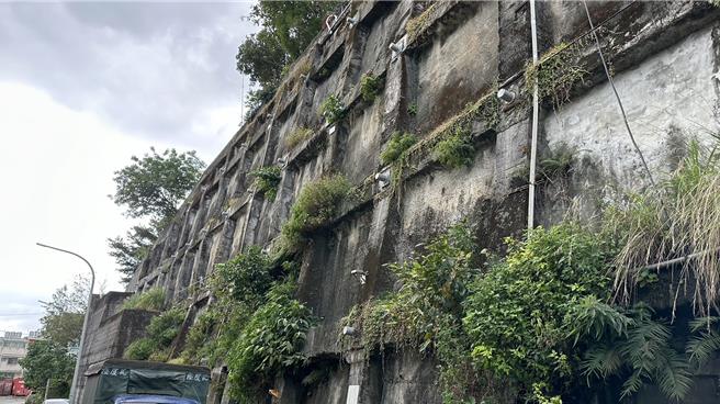 基隆市教忠街一帶的地錨式擋土牆已經超過25年之久，基隆市政府近期編列預算進行相關檢測，維護當地民眾生命財產安全。（張志康攝）
