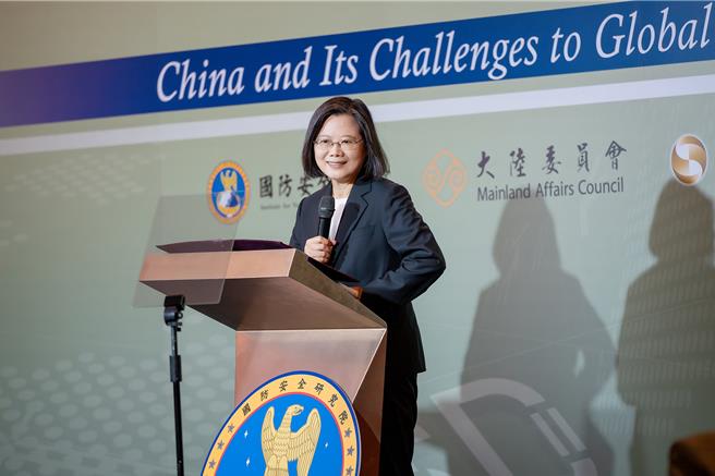 蔡英文總統8日出席「2023台北安全對話開幕活動」。（總統府提供）