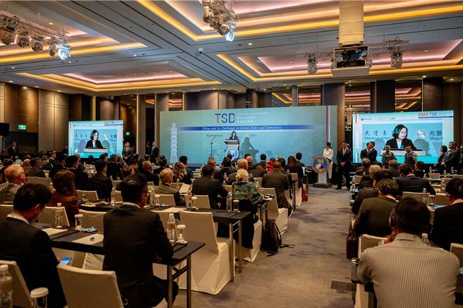 蔡英文總統8日出席「2023台北安全對話開幕活動」。（總統府提供）