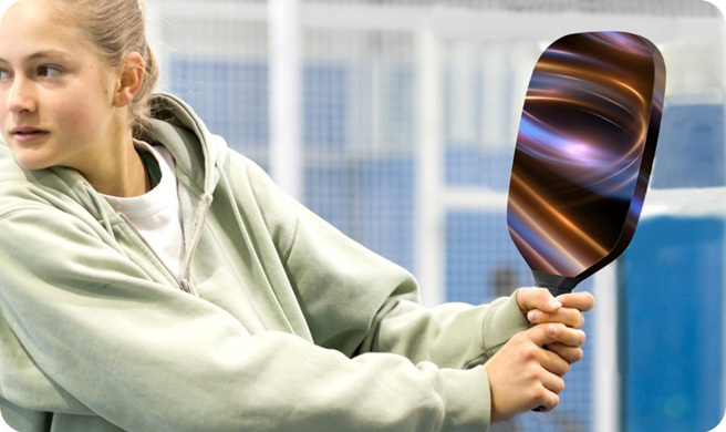 KASACA SPORTS运用新材质改良匹克球拍，提供击球时的最大动力和舒适性。 （图／KASACA SPORTS提供）