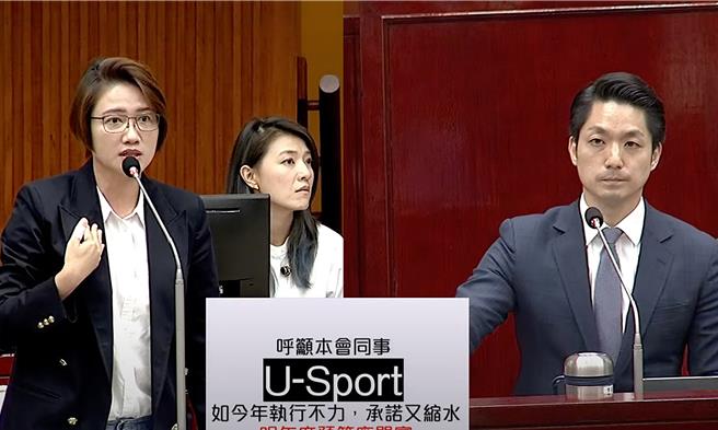 針對U-Sport試辦成效不彰，台北市長蔣萬安（右）8日也承認，直言「到目前為止的確不好，將召集體育局、資訊局相關單位檢討。」（摘自北市議會直播系統／丁上程台北傳真）