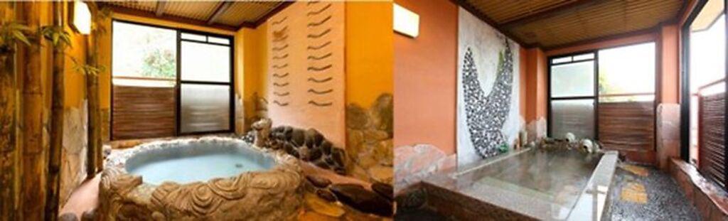 位於熊本縣的日奈久溫泉的濱膳旅館因全部客房均附設半露天浴池而榮獲第一名（客房內浴池示例）。（圖／樂天旅遊）