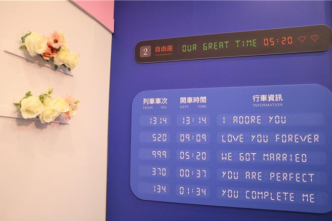 中坜户政所打造爱旅列车，供登记结婚新人拍照留念。（中坜户政所提供／吕筱蝉桃园传真）