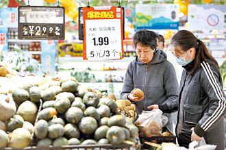 食品價格下跌影響 陸10月CPI轉衰0.2％