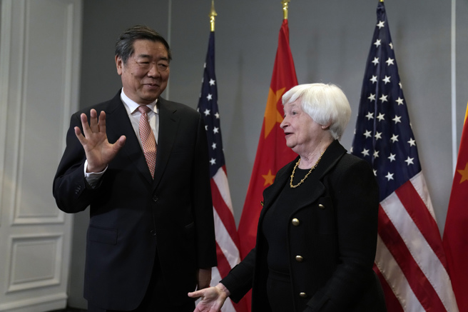 APEC峰會前晤中國副總理 葉倫盼實質性討論美中經濟。(圖/美聯)