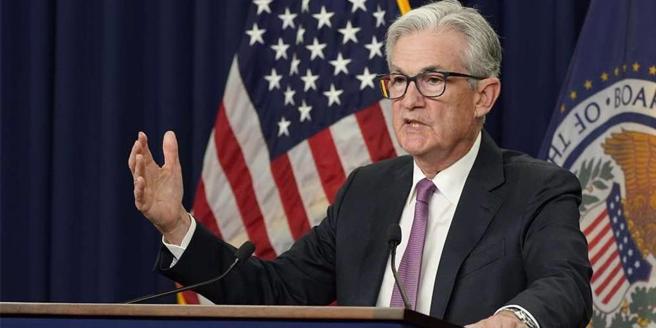 鮑爾再放鷹 美股嚇倒全黑 道瓊下跌220點。(圖/美聯)