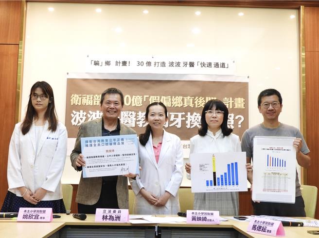 台灣基層牙醫師協會指出，衛福部正在研擬中的「優化偏鄉醫療精進計畫第二期」根本就是為波波牙醫量身打造，下周將至凱道抗議，要求衛福部廢除計畫。（林為洲辦公室提供）