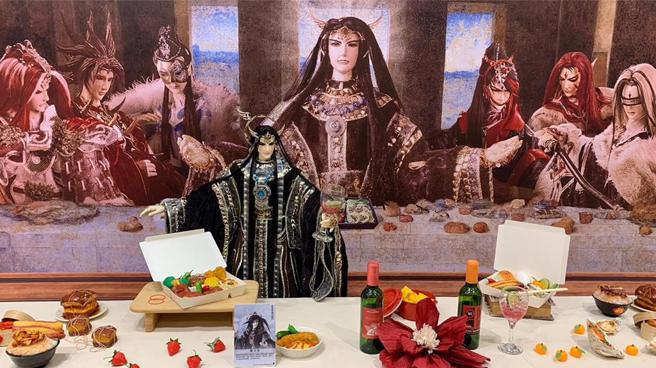 高雄夢時代的「霹靂藝想天開特展」，結合布袋戲英雄與西洋名畫。圖／高雄夢時代提供