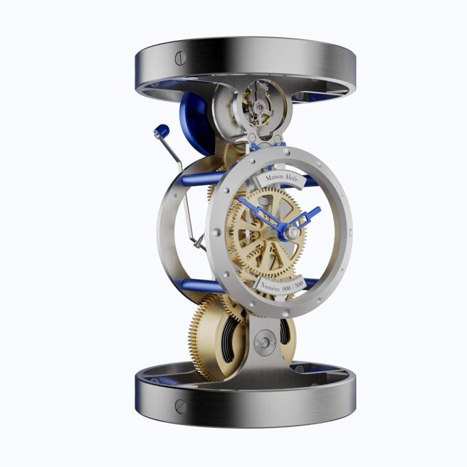 拿下大膽前衛獎的Maison Alcee Persee Azur座鐘。（GPHG提供）