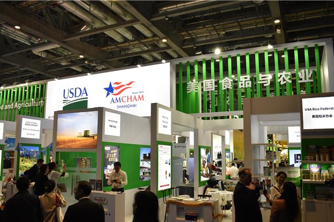 美國首次於進博會設立官方展館「美國食品與農業館」。（陳冠宇攝）