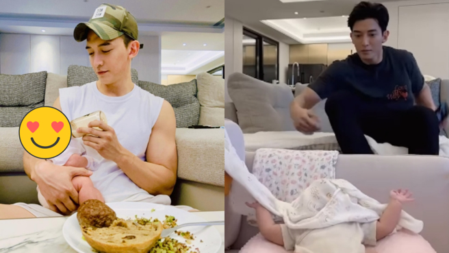 王家梁PO出一段影片，意外把哄睡毯子丢到宝宝脸上，引发网友骂声。（图／翻摄自王家梁IG）