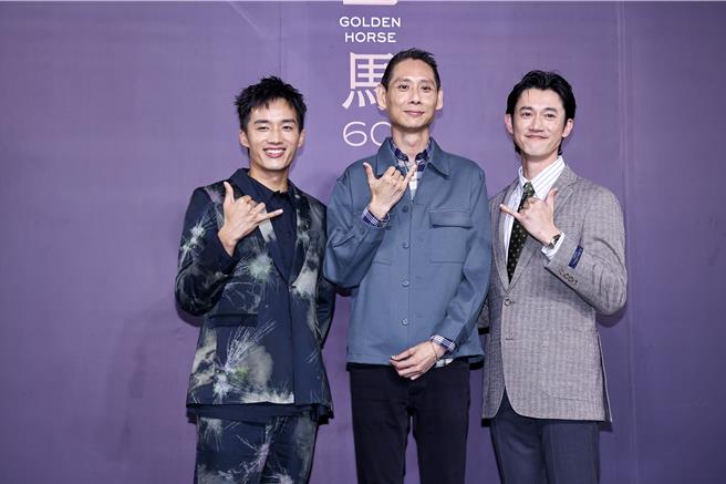 陳澤耀（左起）、導演王禮霖、吳慷仁出席《富都青年》星光首映場。（羅永銘攝）
