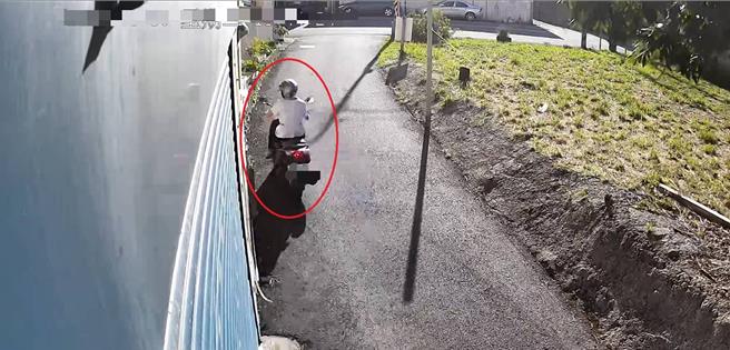 監視器拍下張婦犯案過程。（民眾提供／李京昇苗栗傳真）