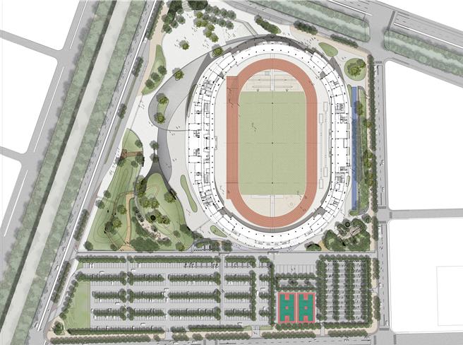 為承辦2025年全運會，雲林縣府啟建全新符合國際標準的田徑場。（雲林縣府提供）
